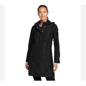 EDDIE BAUER | ALL WEATHER TRENCH COAT | BLACK | LARGE
